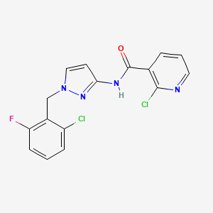 molecular formula C16H11Cl2FN4O B4278069 2-chloro-N-[1-(2-chloro-6-fluorobenzyl)-1H-pyrazol-3-yl]nicotinamide 