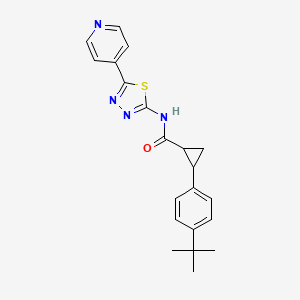 molecular formula C21H22N4OS B4278091 2-(4-tert-butylphenyl)-N-[5-(4-pyridinyl)-1,3,4-thiadiazol-2-yl]cyclopropanecarboxamide 