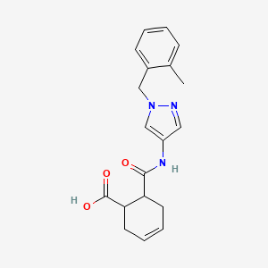 molecular formula C19H21N3O3 B4278113 6-({[1-(2-methylbenzyl)-1H-pyrazol-4-yl]amino}carbonyl)-3-cyclohexene-1-carboxylic acid 