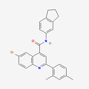 6-bromo-N-(2,3-dihydro-1H-inden-5-yl)-2-(2,4-dimethylphenyl)-4-quinolinecarboxamide