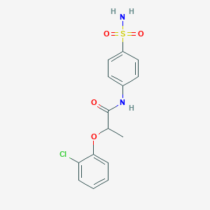 molecular formula C15H15ClN2O4S B4278149 N-[4-(aminosulfonyl)phenyl]-2-(2-chlorophenoxy)propanamide 