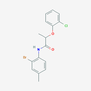molecular formula C16H15BrClNO2 B4278170 N-(2-bromo-4-methylphenyl)-2-(2-chlorophenoxy)propanamide 