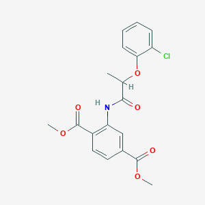 molecular formula C19H18ClNO6 B4278172 dimethyl 2-{[2-(2-chlorophenoxy)propanoyl]amino}terephthalate 
