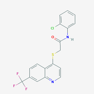 N-(2-chlorophenyl)-2-{[7-(trifluoromethyl)-4-quinolinyl]sulfanyl}acetamide
