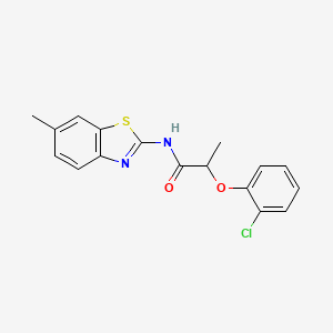 molecular formula C17H15ClN2O2S B4278180 2-(2-chlorophenoxy)-N-(6-methyl-1,3-benzothiazol-2-yl)propanamide 