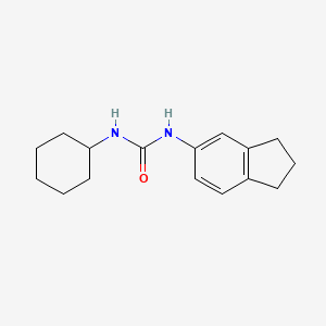 molecular formula C16H22N2O B4278223 N-cyclohexyl-N'-(2,3-dihydro-1H-inden-5-yl)urea 