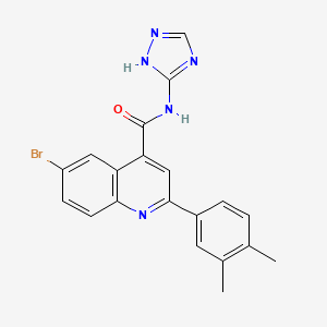 molecular formula C20H16BrN5O B4278234 6-bromo-2-(3,4-dimethylphenyl)-N-1H-1,2,4-triazol-3-yl-4-quinolinecarboxamide 