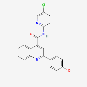 molecular formula C22H16ClN3O2 B4278259 N-(5-chloro-2-pyridinyl)-2-(4-methoxyphenyl)-4-quinolinecarboxamide 