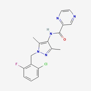 N-[1-(2-chloro-6-fluorobenzyl)-3,5-dimethyl-1H-pyrazol-4-yl]-2-pyrazinecarboxamide