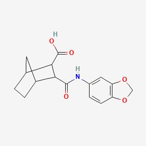 3-[(1,3-benzodioxol-5-ylamino)carbonyl]bicyclo[2.2.1]heptane-2-carboxylic acid