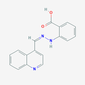 molecular formula C17H13N3O2 B427828 2-(2-(Quinolin-4-ylmethylene)hydrazinyl)benzoic acid 