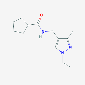 molecular formula C13H21N3O B4278285 N-[(1-ethyl-3-methyl-1H-pyrazol-4-yl)methyl]cyclopentanecarboxamide 