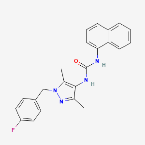 molecular formula C23H21FN4O B4278303 N-[1-(4-fluorobenzyl)-3,5-dimethyl-1H-pyrazol-4-yl]-N'-1-naphthylurea 
