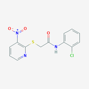 N-(2-chlorophenyl)-2-({3-nitro-2-pyridinyl}sulfanyl)acetamide