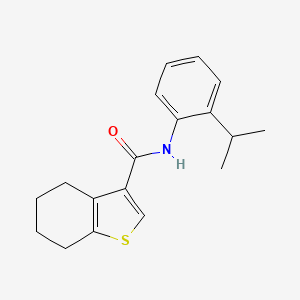 molecular formula C18H21NOS B4278341 N-(2-isopropylphenyl)-4,5,6,7-tetrahydro-1-benzothiophene-3-carboxamide 