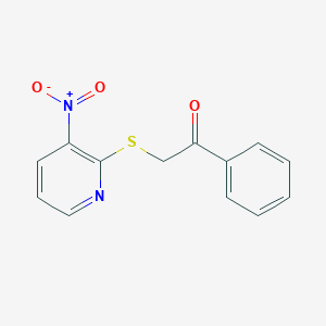 molecular formula C13H10N2O3S B427835 2-({3-Nitro-2-pyridinyl}sulfanyl)-1-phenylethanone 