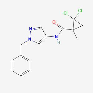 molecular formula C15H15Cl2N3O B4278354 N-(1-benzyl-1H-pyrazol-4-yl)-2,2-dichloro-1-methylcyclopropanecarboxamide 