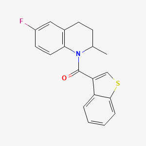 molecular formula C19H16FNOS B4278361 1-(1-benzothien-3-ylcarbonyl)-6-fluoro-2-methyl-1,2,3,4-tetrahydroquinoline 