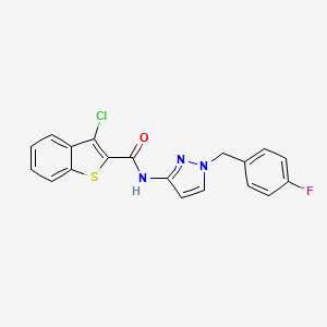 molecular formula C19H13ClFN3OS B4278384 3-chloro-N-[1-(4-fluorobenzyl)-1H-pyrazol-3-yl]-1-benzothiophene-2-carboxamide 