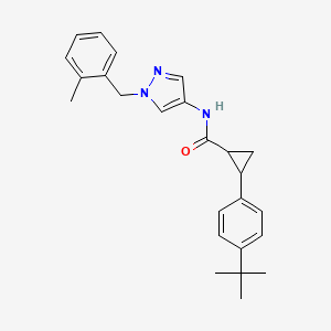 molecular formula C25H29N3O B4278393 2-(4-tert-butylphenyl)-N-[1-(2-methylbenzyl)-1H-pyrazol-4-yl]cyclopropanecarboxamide 