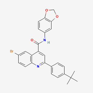 molecular formula C27H23BrN2O3 B4278398 N-1,3-benzodioxol-5-yl-6-bromo-2-(4-tert-butylphenyl)-4-quinolinecarboxamide 