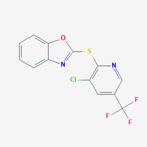 molecular formula C13H6ClF3N2OS B427840 2-{[3-Chloro-5-(trifluoromethyl)-2-pyridinyl]sulfanyl}-1,3-benzoxazole 