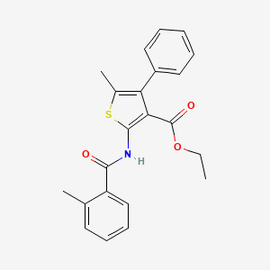 molecular formula C22H21NO3S B4278403 ethyl 5-methyl-2-[(2-methylbenzoyl)amino]-4-phenyl-3-thiophenecarboxylate 