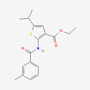 molecular formula C18H21NO3S B4278412 ethyl 5-isopropyl-2-[(3-methylbenzoyl)amino]-3-thiophenecarboxylate 
