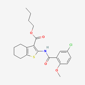 molecular formula C21H24ClNO4S B4278438 butyl 2-[(5-chloro-2-methoxybenzoyl)amino]-4,5,6,7-tetrahydro-1-benzothiophene-3-carboxylate 