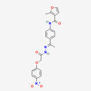 molecular formula C22H20N4O6 B4278477 2-methyl-N-(4-{N-[(4-nitrophenoxy)acetyl]ethanehydrazonoyl}phenyl)-3-furamide 