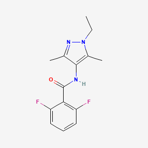 molecular formula C14H15F2N3O B4278539 N-(1-ethyl-3,5-dimethyl-1H-pyrazol-4-yl)-2,6-difluorobenzamide 