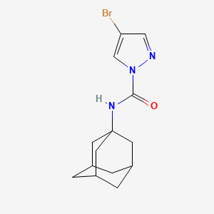 molecular formula C14H18BrN3O B4278540 N-1-adamantyl-4-bromo-1H-pyrazole-1-carboxamide 