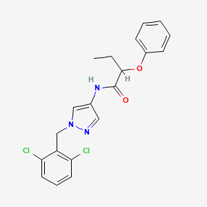 molecular formula C20H19Cl2N3O2 B4278560 N-[1-(2,6-dichlorobenzyl)-1H-pyrazol-4-yl]-2-phenoxybutanamide 