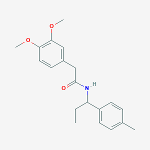 molecular formula C20H25NO3 B4278569 2-(3,4-dimethoxyphenyl)-N-[1-(4-methylphenyl)propyl]acetamide 