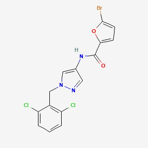 molecular formula C15H10BrCl2N3O2 B4278594 5-bromo-N-[1-(2,6-dichlorobenzyl)-1H-pyrazol-4-yl]-2-furamide 