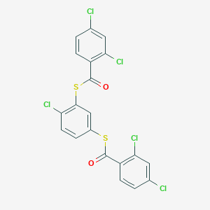 molecular formula C20H9Cl5O2S2 B427861 S-{2-chloro-5-[(2,4-dichlorobenzoyl)sulfanyl]phenyl} 2,4-dichlorobenzenecarbothioate 