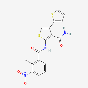 molecular formula C17H13N3O4S2 B4278618 5'-[(2-methyl-3-nitrobenzoyl)amino]-2,3'-bithiophene-4'-carboxamide 