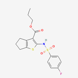 propyl 2-{[(4-fluorophenyl)sulfonyl]amino}-5,6-dihydro-4H-cyclopenta[b]thiophene-3-carboxylate