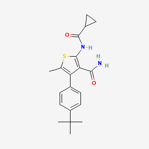 molecular formula C20H24N2O2S B4278645 4-(4-tert-butylphenyl)-2-[(cyclopropylcarbonyl)amino]-5-methyl-3-thiophenecarboxamide 