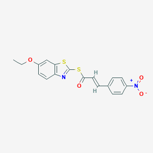 S-(6-ethoxy-1,3-benzothiazol-2-yl) 3-{4-nitrophenyl}-2-propenethioate
