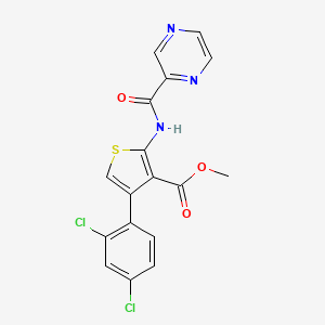 molecular formula C17H11Cl2N3O3S B4278656 methyl 4-(2,4-dichlorophenyl)-2-[(2-pyrazinylcarbonyl)amino]-3-thiophenecarboxylate 
