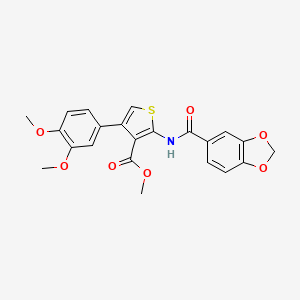 molecular formula C22H19NO7S B4278670 methyl 2-[(1,3-benzodioxol-5-ylcarbonyl)amino]-4-(3,4-dimethoxyphenyl)-3-thiophenecarboxylate 