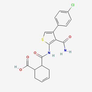 molecular formula C19H17ClN2O4S B4278675 6-({[3-(aminocarbonyl)-4-(4-chlorophenyl)-2-thienyl]amino}carbonyl)-3-cyclohexene-1-carboxylic acid 