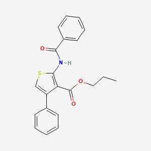 molecular formula C21H19NO3S B4278687 propyl 2-(benzoylamino)-4-phenyl-3-thiophenecarboxylate 