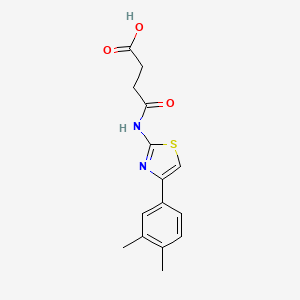 molecular formula C15H16N2O3S B4278703 4-{[4-(3,4-dimethylphenyl)-1,3-thiazol-2-yl]amino}-4-oxobutanoic acid 