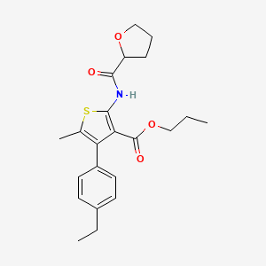 molecular formula C22H27NO4S B4278719 propyl 4-(4-ethylphenyl)-5-methyl-2-[(tetrahydro-2-furanylcarbonyl)amino]-3-thiophenecarboxylate 