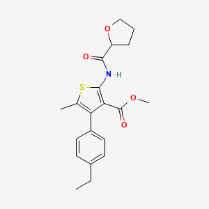 molecular formula C20H23NO4S B4278723 methyl 4-(4-ethylphenyl)-5-methyl-2-[(tetrahydro-2-furanylcarbonyl)amino]-3-thiophenecarboxylate 