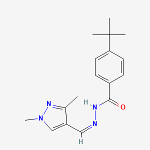 molecular formula C17H22N4O B4278735 4-tert-butyl-N'-[(1,3-dimethyl-1H-pyrazol-4-yl)methylene]benzohydrazide 