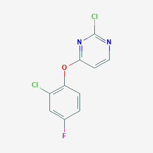 molecular formula C10H5Cl2FN2O B427876 2-Chloro-4-fluorophenyl 2-chloro-4-pyrimidinyl ether 