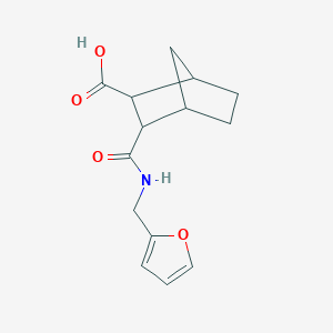 molecular formula C14H17NO4 B4278765 3-{[(2-furylmethyl)amino]carbonyl}bicyclo[2.2.1]heptane-2-carboxylic acid 